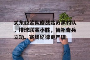 九游体育-关东鲸鲨队鏖战姑苏黑豹队，排球联赛小胜，替补奇兵立功。赛场纪律更严谨的简单介绍